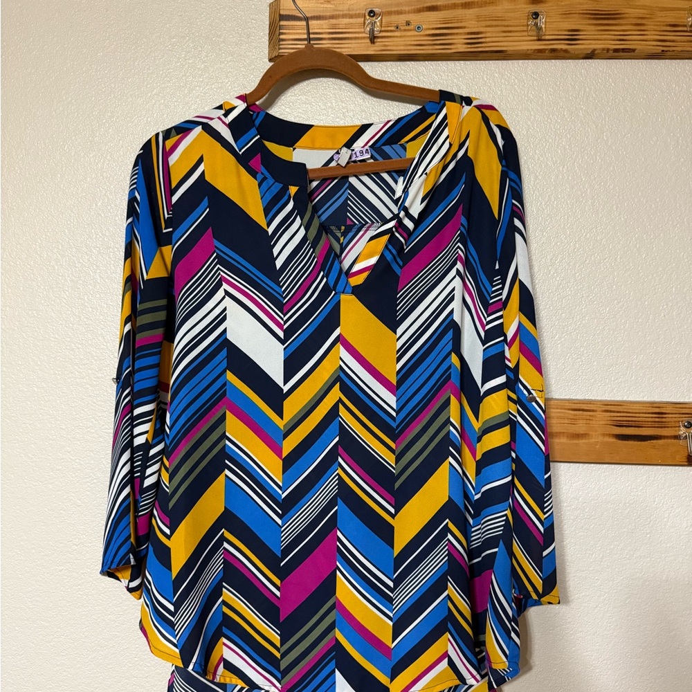 Vibrant Chevron Patterned Women's Blouse